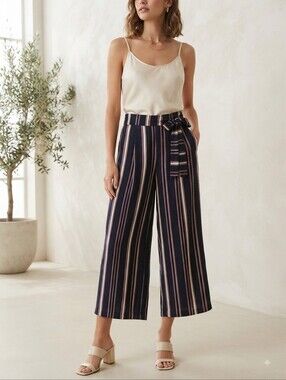 Zara Trafaluc Striped High-Waist Wide-Leg Pants Women’s Size XS
